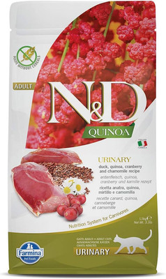 Farmina N&D, Quinoa Urinary Duck Formula Adult Dry Cat Food, 3.3Lb