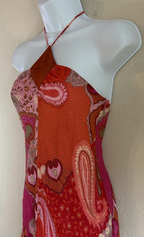 Vestido midi sin mangas vintage Y2K Banana Republic con corbata halter 0 P Fairy Grunge años 2000 Foto 4 de 4