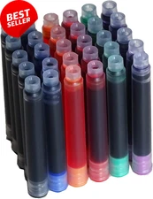 30 PCS Jinhao Fountain Pen Ink Cartridges, 6 Colors, Standard Size, 2.6mm Bore