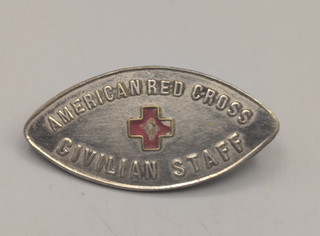 Pre WWII/2 American Red Cross Staff silver badge pin back #677