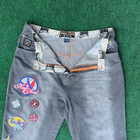 Y2K Raw Blue First Team Baseball Club Embroidered Patches Shorts Jorts Sz 42 — photo 4