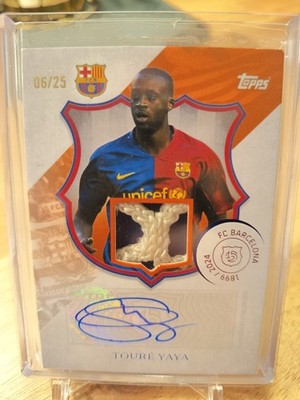 Yaya Toure 2024-25 Topps Barcelona 125 Anniversary Legacy Auto/Net Orange /25