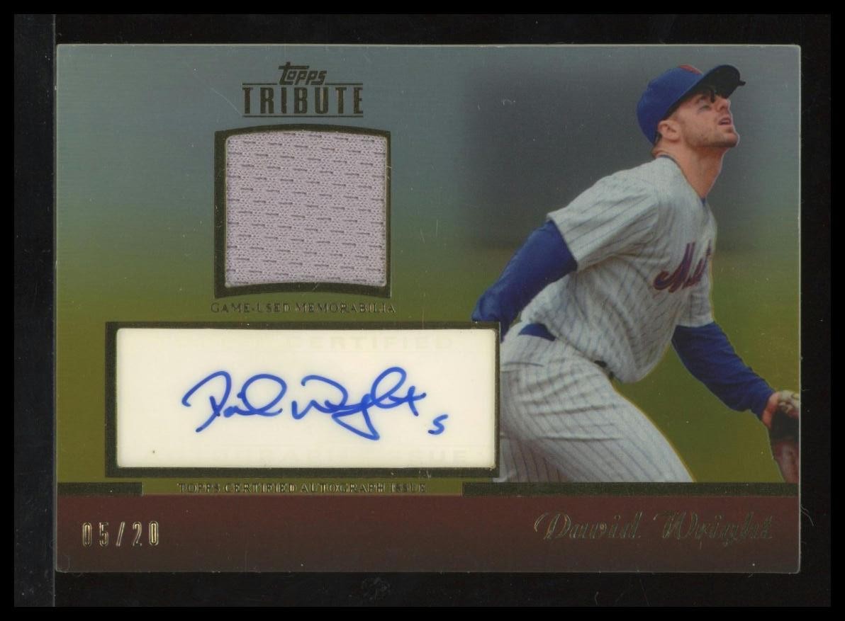 2011 Topps Tribute #TAR-DW1 David Wright Autograph Relics Gold #5/20 JERSEY #