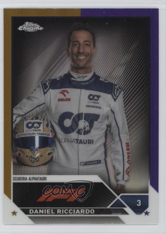 2023 Chrome Formula 1 F1 Drivers Gold Purple Refractor Daniel Ricciardo #69 05k6