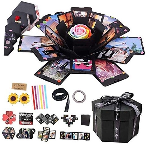 Explosion Box Creative Love Memory Photo Album Surprise album Gift Box Black