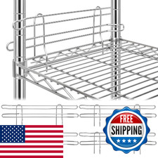 Morningro 4 Pcs Chrome Wire Shelf Ledge 14 L X 4 H Wire Shelving Side Ledge