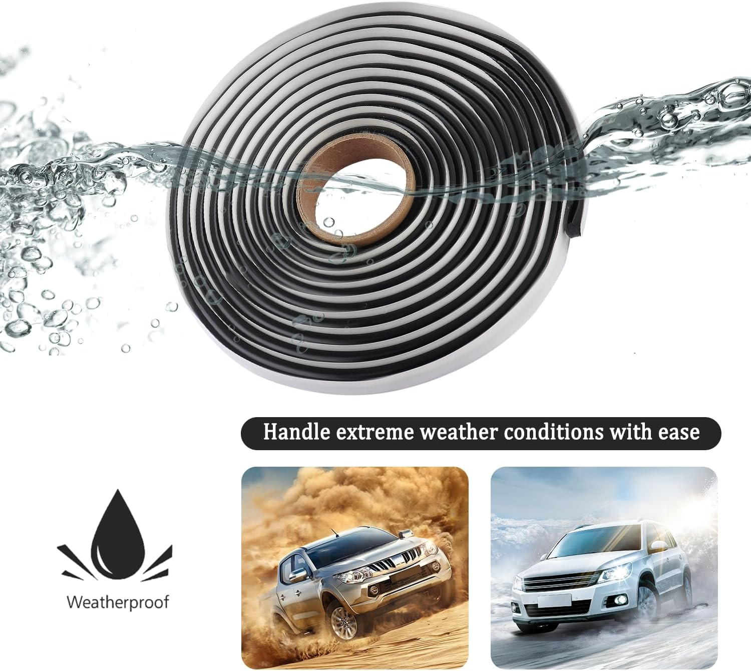 13Ft Car Headlight Sealant Butyl Tape,Waterproof Sealant Caulking Tape Avoids No