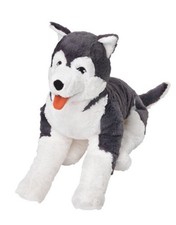 Large IKEA Husky Dog Plush Toy For Kids, Gray White