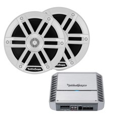 Rockford Fosgate PM300X2 Marine Amp M0-65 6.5 2-Way System - White Grilles