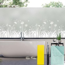 Bloss Frosted Glass Privacy Window Film 17.5 x 78.7 inches Stained Glass Wind...