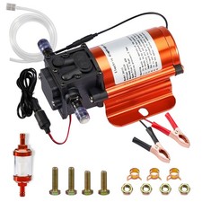 12V 120GPH Electric Fuel Transfer Pump Kit For Gas Diesel w/ Hose Clips Cables