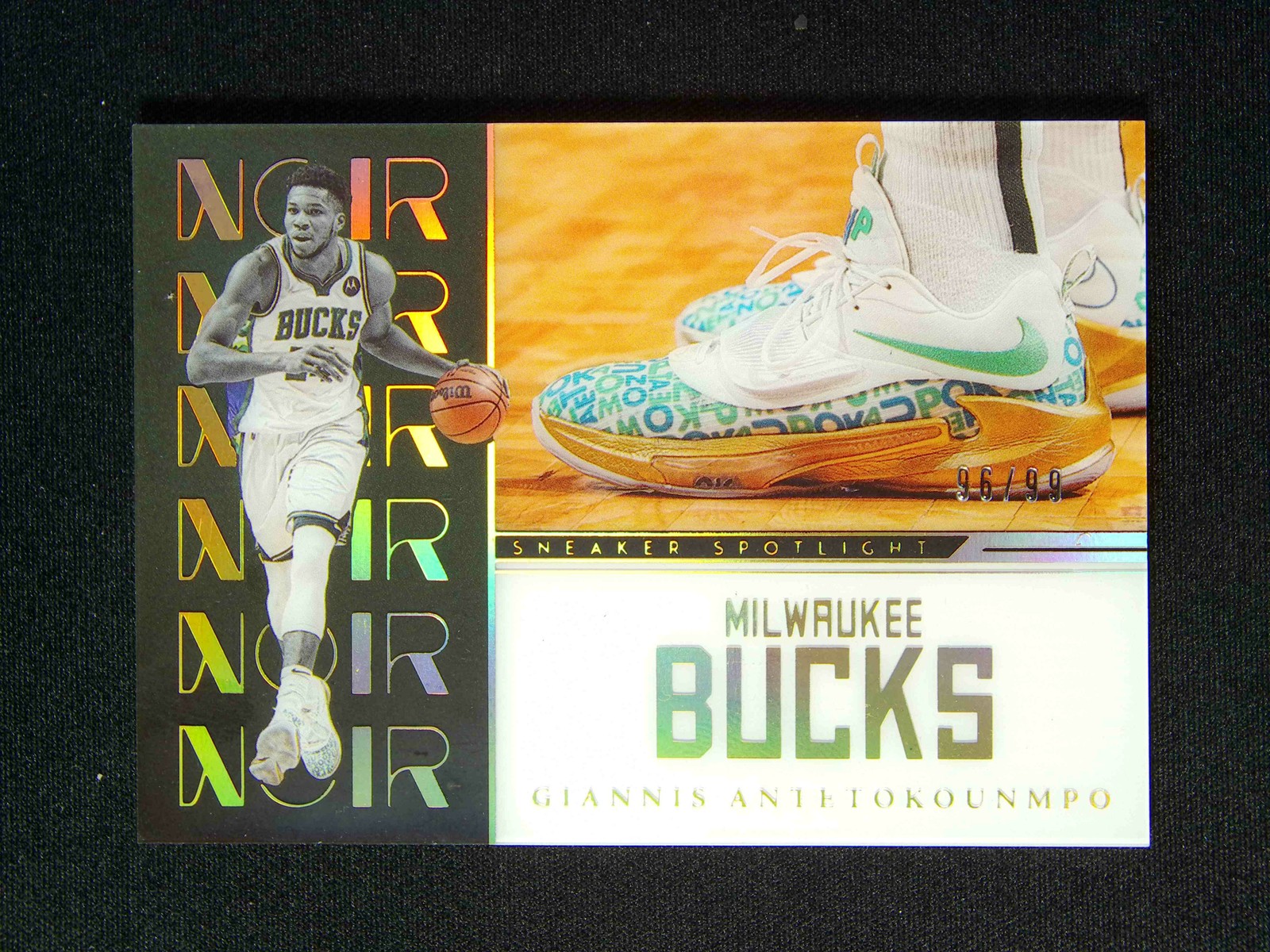 2022-23 Panini Noir Giannis Antetokounmpo #4 Sneaker Spotlight /99