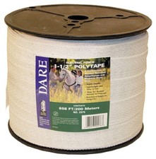 Electric Fence Tape,White Poly  15-Wire Stainless Steel,1-1/2 In.x656 Ft. - 257