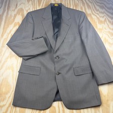 Brooks Brothers Mens 41R Wool Blazer Brown Grey Plaid Windowpane Suit Jacket