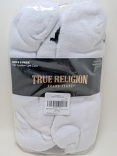 Men  s True Religion 6-Pack White Low Cut Socks Half Cushion Size 10-13 New
