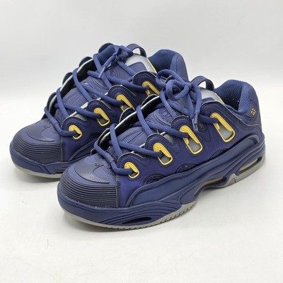 Osiris D3 2001 Skateschuhe Turnschuhe Cadet Blau Gelb UK 12 Chunky Y2K