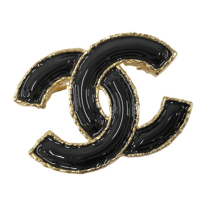 CHANEL Coco Mark Brooch Gold Tone L23k 620401 CC Logo