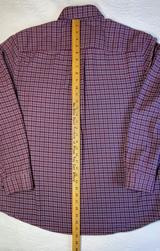 LL Bean Men's L Reg Wicked Good Flannel Shirt Rust & Blue Gray Plaid #298276 - Picture 8 of 8