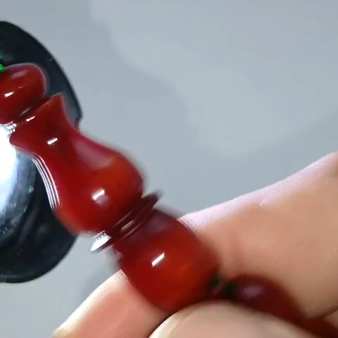 Ottoman Damari Faturan Dark Cherry Amber Opaque Islamic Worry Prayer Bead 43gr - Video 1 of 1