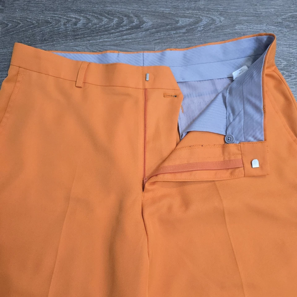 Louis Raphael Golf Blaze Orange Chino Shorts Flat Front Mens Sz 34 9" Inseam - Image 2 of 4