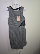 Nue By Shani NWT Ladies Houndstooth Design Midi Dress Sz 12