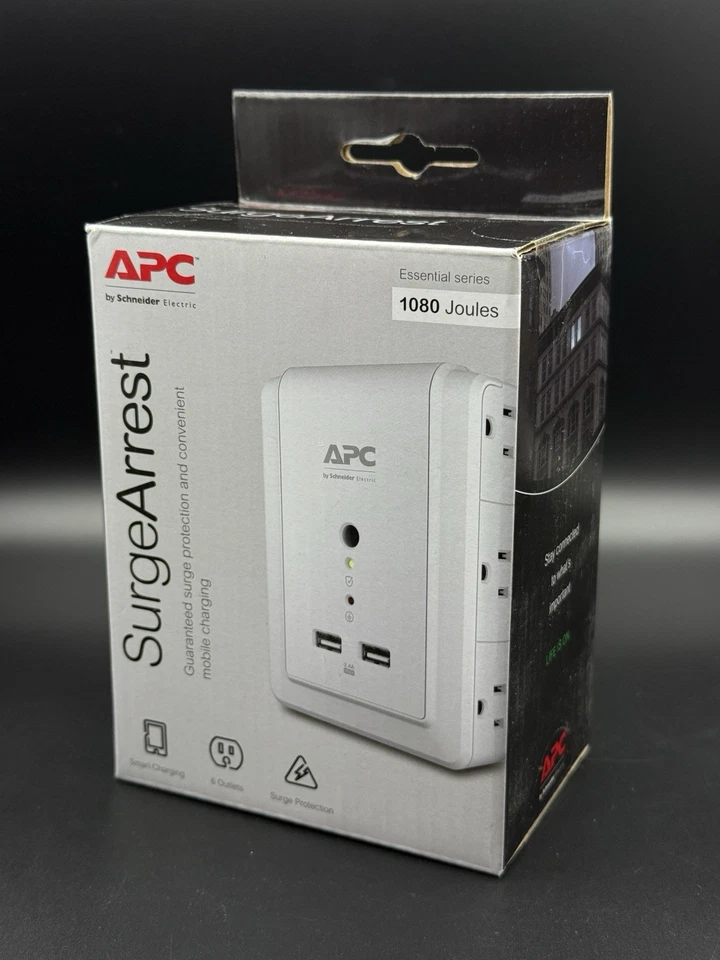 APC Surge Protector Wall Outlet Plug, With USB Ports, 6 Outlets - NEW SEALED - Image 3 of 4
