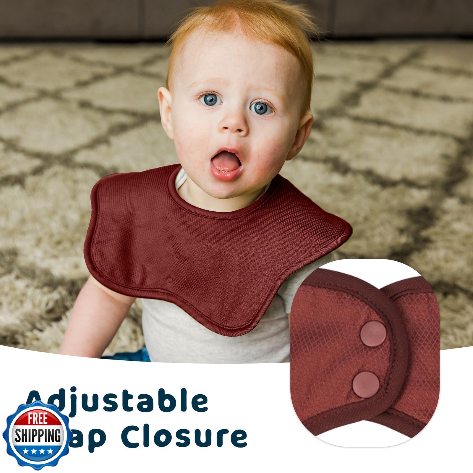 Tiny Twinkle Roundabout Drool Bibs 3 Pack - 360 Rotating Waterproof and Absor