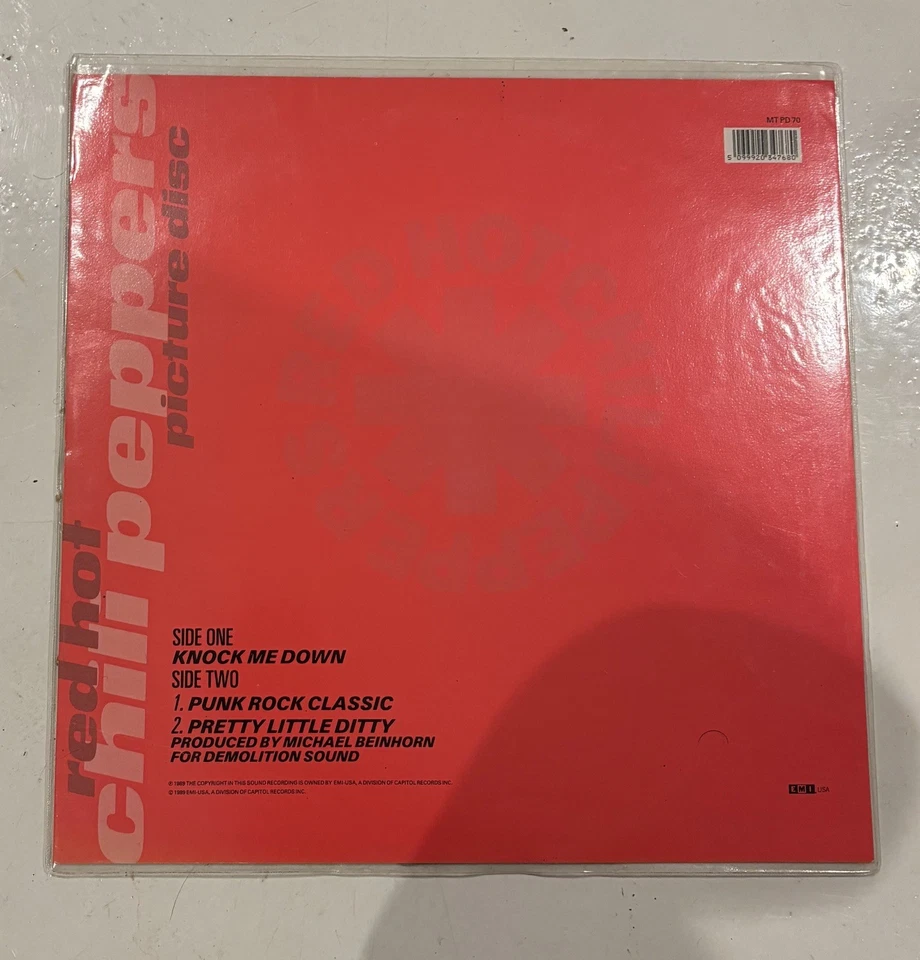 RED HOT CHILI PEPPERS "Knock Me Down" Picture Disk - 1989 - Elektra Record Foto 2 de 3