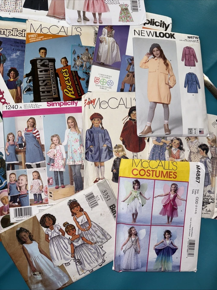 Lot of 17 Sewing Patterns Kids Girls Costumes Simplicity McCall’s Vintage + New - Image 2 of 4