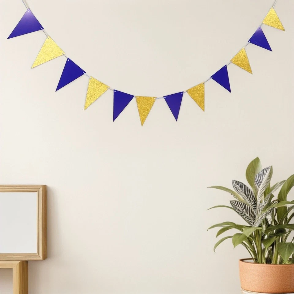 3 Piezas Triángulo Fiesta Bandera Cumpleaños Colgante Decoración Carnaval Tema Decoraciones Foto 2 de 4