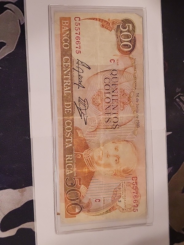 Costa Rica 500 Colones 1989   Circulated Note Serie C 5576675