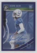 2018 Donruss Optic Rookies Purple Prizm Auto 15/35 Deon Cain #127 Auto m5e