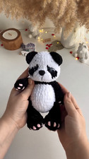 Gift Ready Panda Stuffed Animal - Crochet Handmade Amigurumi Plush  Accessories