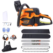 62CC Gas Powered Chainsaw,2-Cycle Petrol Handheld Cordless Chain Saw,Gasoli