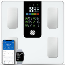 GE Smart Scale for Body Weight, BMI, Body Fat, Muscle Mass, Digital Bathroom Sca