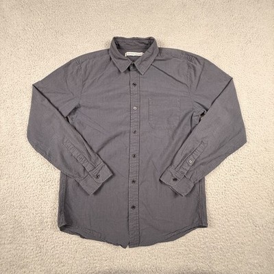 Outerknown Shirt Mens Small Gray Striped Button Pocket Casual Outdoor Surf Beach
