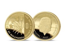 2025 Anniversary of the United Kingdom Gold One Eighth Sovereign 22k Pure Gold