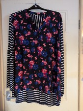 New with Tags Cotton Traders Long Sleeve Woven Front Print Tunic Size 24 (B)