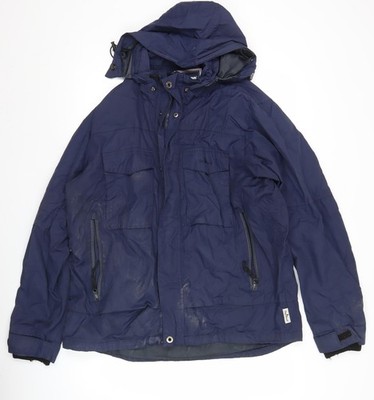 Tony Brown Parka Jacke Herren blau XL mit Kapuze und Taschen