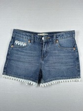 Levis Girls Crochet Trim Girlfriend Denim Shorty Shorts Size 14