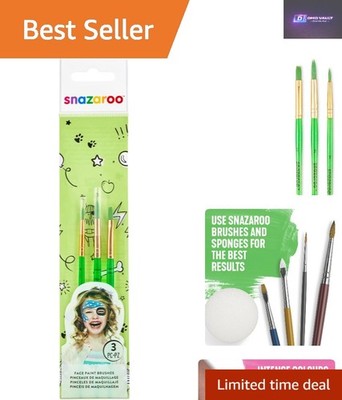 Kinderfreundliches 3-teiliges Gesichtsmalpinsel-Set - feine, runde & flache Stile