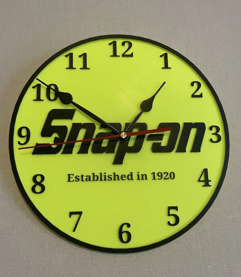 Snap-on Clock (High Vis Yellow) 3D Printed