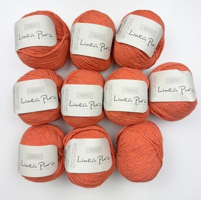 Lana Grossa Linea Pura Vero Baumwolle-Seide Garn Fb. 1 orange, 500 gr. Paket 34