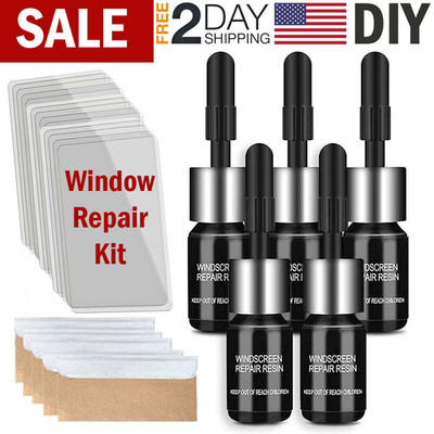 5 Pack Auto Glass Nano Repair Fluid Car Windshield Resin Crack Tool Kit US Hndry