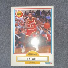 Fleer 1990-91 Vernon Maxwell #72 Houston Rockets NBA Basketball Base Set Card