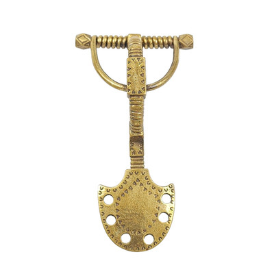 Vintage Kalevala Koru Finland Spade Foot Brooch Bronze Tone Metal Finnish Pin