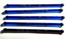 5 Vintage Queen Mary NY - Glass Swizzle Stick - 4 Cobalt - 1 Amethyst