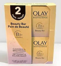 Olay Body Science Beauty Bars B3 Plus Vitamin C Cleansing And Brightening 2 PACK