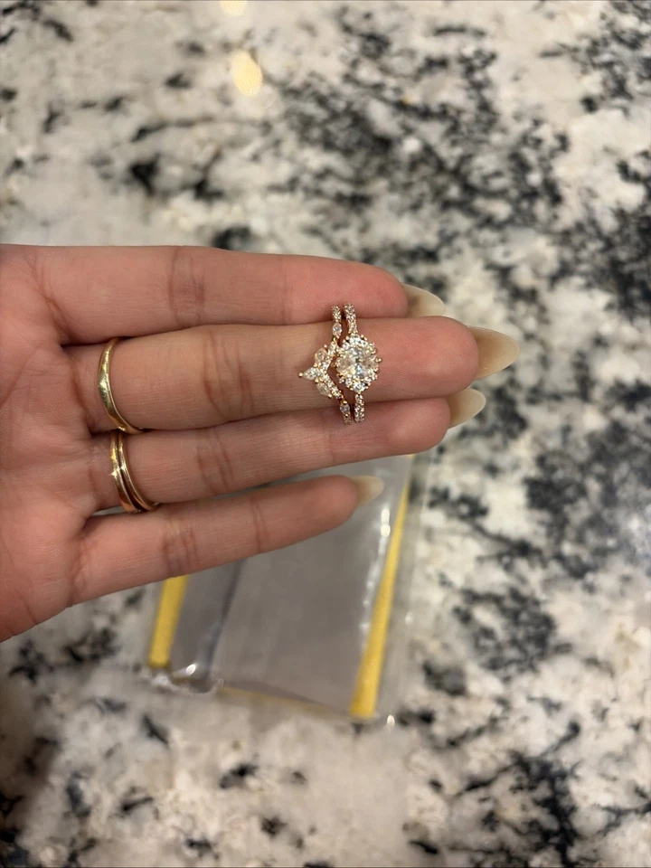 Anillo Moissanita Talla 6 Chapado en Oro Rosa 925 Foto 3 de 4