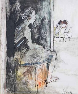 Jean Jansem Original Drawing Signed Figurative Woman Sketch Framed